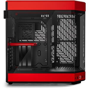 Carcasa HYTE Y60, Premium ATX, 3 elemente sticla securizata, dual-chamber, riser PCIe inclus, Rosu