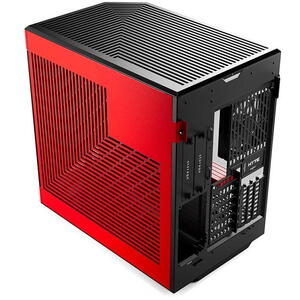 Carcasa HYTE Y60, Premium ATX, 3 elemente sticla securizata, dual-chamber, riser PCIe inclus, Rosu