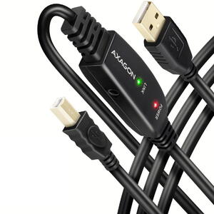 AXAGON Cablu de date ADR-210B, USB repeater, 10 m, USB-A - USB-B