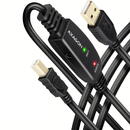 Cablu de date ADR-210B, USB repeater, 10 m, USB-A - USB-B