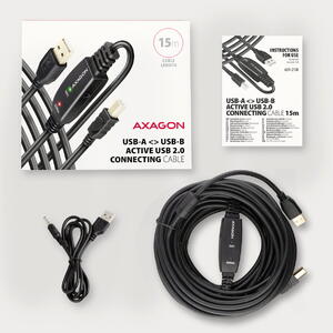AXAGON ADR-215B, USB repeater, 15 m, USB-A - USB-B