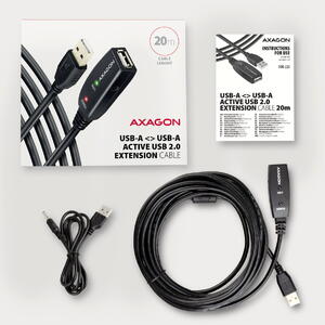 AXAGON Cablu de date ADR-220, USB repeater, 20 m, USB-A male - USB-A female