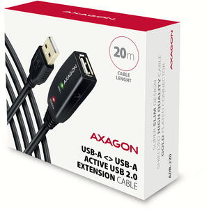 AXAGON Cablu de date ADR-220, USB repeater, 20 m, USB-A male - USB-A female