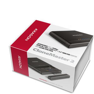 AXAGON CloneMaster 2, USB-C 3.2 Gen2 la NVMe M2/2.5/3.5 inchi, functie de clonare