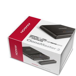 AXAGON CloneMaster 2, USB-C 3.2 Gen2 la NVMe M2/2.5/3.5 inch, functie de clonare