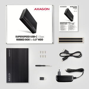 AXAGON Adaptor Extern EE35-GTR, USB-C 3.2 Gen 1 - 3.5 inch SATA HDD