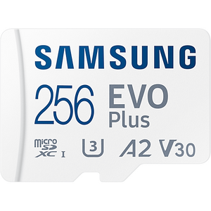 Samsung EVO Plus microSD, 256 GB, U3, V30, A2, UHS-I, microSDXC