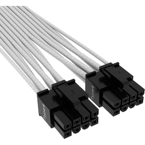 Corsair Cablu premium 12+4pin, PCIe Gen 5, 12VHPWR, 600W, Type 4, fire invelite individual, Alb