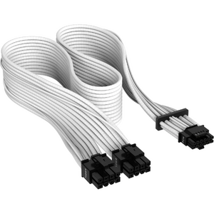 Corsair Cablu premium 12+4pin, PCIe Gen 5, 12VHPWR, 600W, Type 4, fire invelite individual, Alb