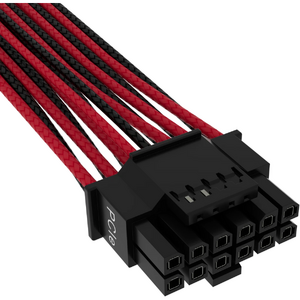 Corsair Cablu premium 12+4pin, PCIe Gen 5, 12VHPWR, 600W, Type 4, fire invelite individual, Rosu/Negru