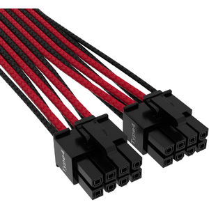 Corsair Cablu premium 12+4pin, PCIe Gen 5, 12VHPWR, 600W, Type 4, fire invelite individual, Rosu/Negru