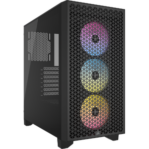 Carcasa Corsair 3000D RGB, Tempered Glass, fara sursa, Negru