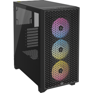 Carcasa Corsair 3000D RGB, Tempered Glass, fara sursa, Negru