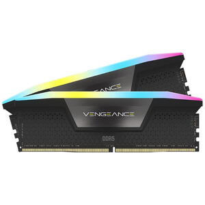 Corsair Vengeance RGB, DDR5, 64GB (2x16GB), 6000 MHz, C36, 1.35V, Intel XMP, Negru