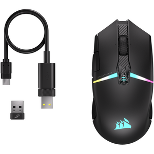 Corsair Nightsabre Wireless, 26000 DPI, RGB, Negru