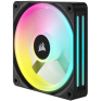 Ventilator Corsair iCUE LINK QX120 RGB, 120mm, PWM, kit 3 buc, Negru