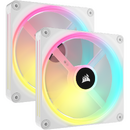 iCUE LINK QX140 RGB, 140mm, PWM, kit 2 buc, Alb
