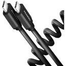 Cablu de date BUCM-CM20TB, USB-C la USB-C, flexibil, 1m, 3A, USB 2.0, PD 60W, matisat, conector aluminiu, PVC, Negru