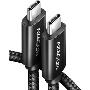 AXAGON USB-C la USB-C 2.0, 1m, PD 240W, 5A, matisat, conector aluminiu, Negru