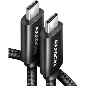 AXAGON USB-C la USB-C 2.0, 1.5m, PD 240W, 5A, matisat, conector aluminiu, Negru