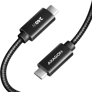 AXAGON USB-C la USB-C 2.0, 2m, PD 240W, 5A, matisat, conector aluminiu, Negru
