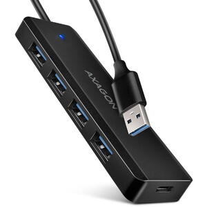Hub AXAGON Hub USB HUE-C1A, 4x USB 3.2 Gen 1, USB-C, 0.2m, USB Type-A, Negru