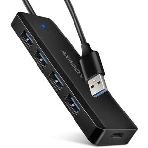 Hub AXAGON HUE-C1A, 4x USB 3.2 Gen 1, USB-C, 0.2m, USB Type-A, Negru