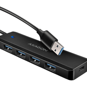 Hub AXAGON HUE-C1A, 4x USB 3.2 Gen 1, USB-C, 0.2m, USB Type-A, Negru