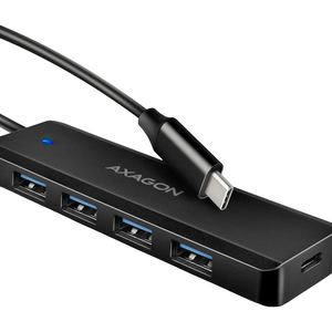 Hub AXAGON Hub USB HUE-C1C, 4x USB 3.2 Gen 1, 0.2m, USB Type-C, Negru