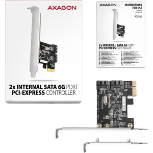 AXAGON Controller PCI-Express Gigabit PCES-SJ2, 2x SATA 6G port, Chipset Jmicron JMB582