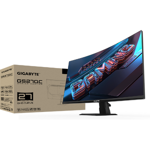 Monitor GIGABYTE GS27QC Gaming, 27 inch, VA, QHD, 2560 x 1440, DisplayPort, HDMI, AMD FreeSync Premium, curbat 1500R, 170 Hz, 1 ms, Negru