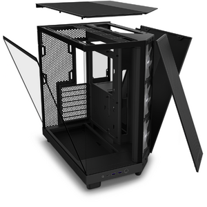 Carcasa NZXT H6 Flow RGB, Compact Dual-chamber, MiddleTower, Negru