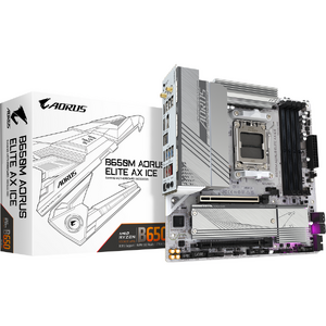 Placa de baza GIGABYTE B650M AORUS ELITE AX ICE, AM5, DDR5, Wi-Fi, BT, mATX