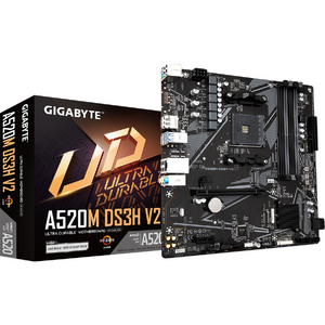 Placa de baza GIGABYTE A520M DS3H V2, Socket AM4, DDR4, PCI-E 3.0, mATX