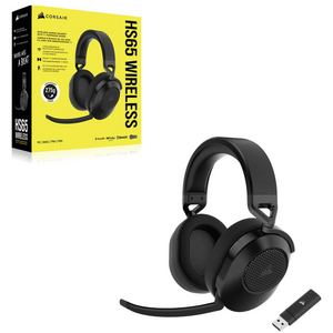 Corsair Casti Gaming, HS65 Wireless, autonomie 24 h, Bluetooth, Dolby Audio 7.1, Carbon, Negru