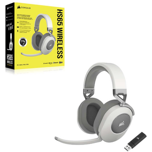 Corsair Casti Gaming, HS65 Wireless, autonomie 24 h, Bluetooth, Dolby Audio 7.1, Alb