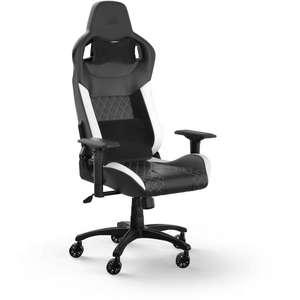 Corsair T1 RACE, Piele, Suport lombar Memory Foam, Tetiera, Negru/Alb