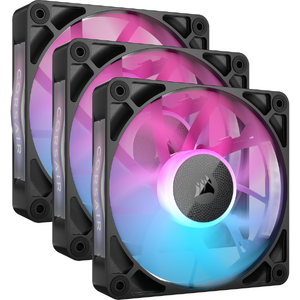 Ventilator Corsair iCUE LINK RX120 RGB, 120mm PWM, Triple Pack, Negru