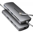 Hub USB HMC-8HLSA, HDMI, RJ-45, USB, SD / microSD, PD 100W