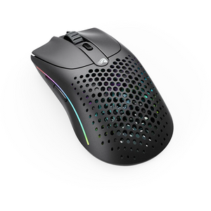 Glorious Mouse Gaming Model O 2 Wireless, 26000 DPI, RGB, Ultralight 68g, Hybrid 2.4GHz, Bluetooth, 6 butoane, Ambidextru, Negru mat