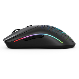 Glorious Mouse Gaming Model O 2 Wireless, 26000 DPI, RGB, Ultralight 68g, Hybrid 2.4GHz, Bluetooth, 6 butoane, Ambidextru, Negru mat