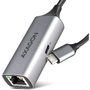 AXAGON Adaptor retea ADE-TXPD, USB-C, Gigabit Ethernet + PD 100W, Gri