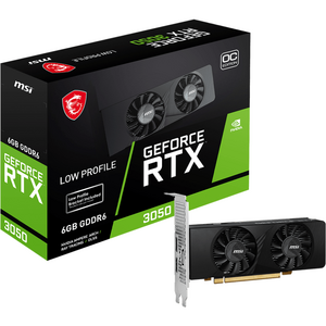 MSI GeForce RTX 3050 LP 6G OC, 6GB GDDR6, Low profile, 96-bit