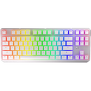 Thock TKL Pudding Onyx White Brown, RGB, USB, switch Kailh Brown, Layout US, Alb