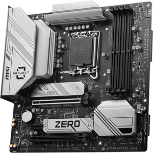 Placa de baza MSI B760M PROJECT ZERO, Socket LGA1700, DDR5, Wi-Fi, BT, Micro ATX, Negru/Alb