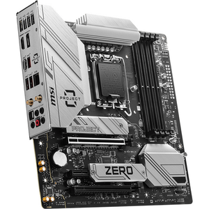 Placa de baza MSI B760M PROJECT ZERO, Socket LGA1700, DDR5, Wi-Fi, BT, Micro ATX, Negru/Alb