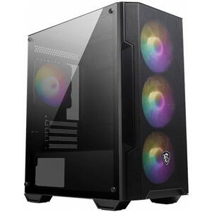 Carcasa MSI MAG FORGE M100A D60, Micro ATX Tower, RGB, Sursa 600W, 80+, Negru