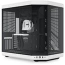 Y70, Dual Chamber, Mid-Tower, ATX, Sticla Securizata lateral/fata, riser PCIe inclus, Negru/Alb