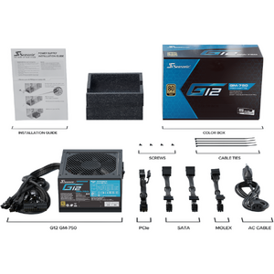 Sursa Seasonic G12 GM-750 (2024), 750W, 80+ Gold, Semi Modulara, Negru