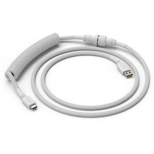 Glorious cablu tastatura Coiled Ghost, USB-C - USB-A, 1.37m, Alb